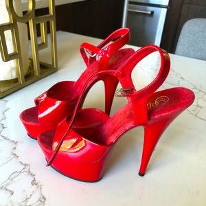 Pleaser red heels size 8